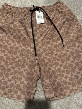 Coach Men’s Brown Monogram Swim Trunks